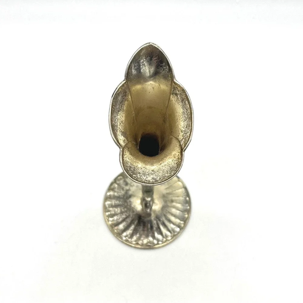 Vintage Raimond Silver Plate Calla Lily Bud Vase 7 Inch Japan Fluted Base